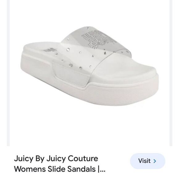 Juicy by Juicy Couture Clear slides with rhinestones size 9 1/2 - Picture 1 of 8